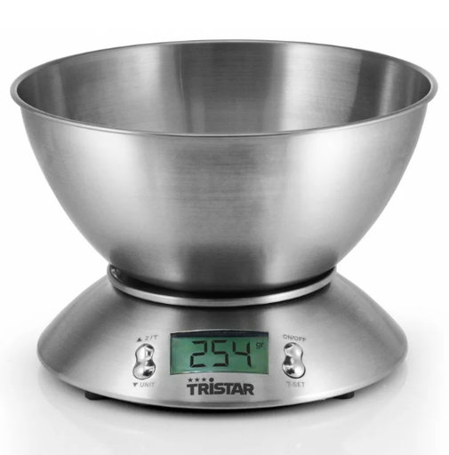 [KW-2436] BALANCE DE CUISINE TRISTAR KW-2436 AVEC BOL 5KG - INOX