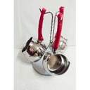 SERIE DE 3 ZAZOUA AVEC SUPPORT HMS/8 INOX BRAS ROUGE