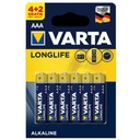 6 X PILES VARTA LONGLIFE EXTRA LR03 BP4 + 2