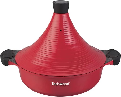 [TAJ-246] TAJINE Techwood 4L Ø28CM ALUMINIUM ET PORCELAINE Rouge TAJ-246