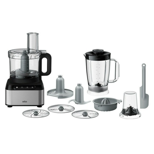 [FP3233SI] Robot multifonction Braun 800W 2,1L BLENDER,MOULIN ET PRESSE AGRUME NOIR