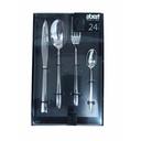 SET DE 24 PIÈCES BOITE VITRINE LITHO INOX 18/10 ABERT ETERNITY