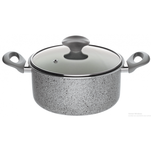 [MR0PEN222P] MARMITE GRANIT 22CM AVEC COUVERCLE GRIS GREY STONE(MR0PCA22)
