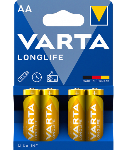 [4008496525157] 4 Piles Alcaline LR6 AA Longlife Varta