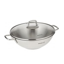 Poêle Wok KORKMAZ Avec Couvercle Perla 28X8,5 cm - Inox (A1519)