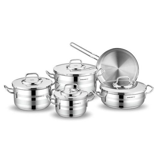 [A2050] Batterie de cuisine en acier inoxydable – 9 pcs Astra A2050 Korkmaz