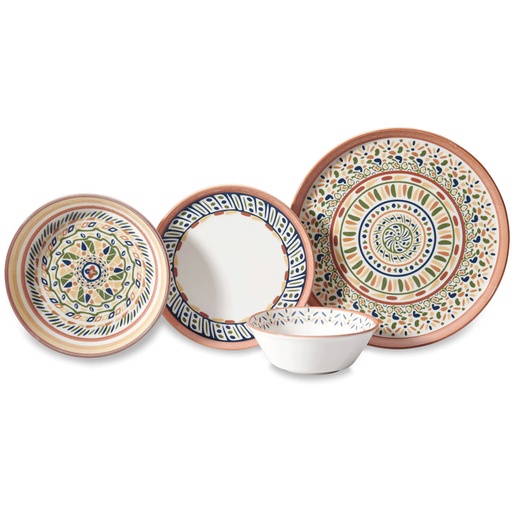 [A8344] Service à Table Korkmaz Iona A8344 24 Pièces Marron