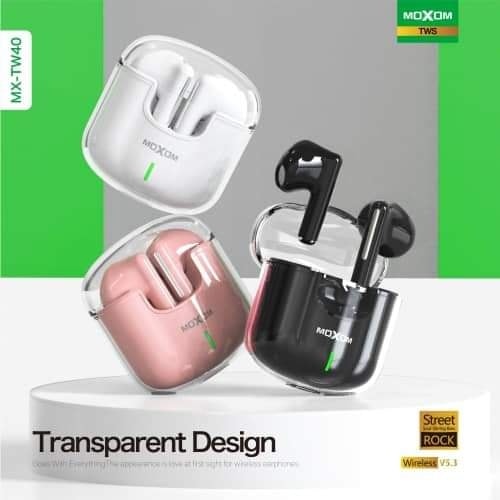 [MX-TW40] ÉCOUTEURS SANS FIL MOXOM EAPSULE TWS V5.3 MODÈLE -(MX-TW40)-NOIR