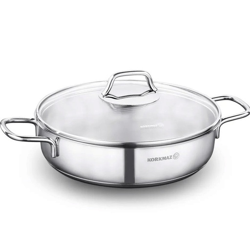 [A1658] Shallow Pan Korkmaz Perla A1658 24Cm Inox