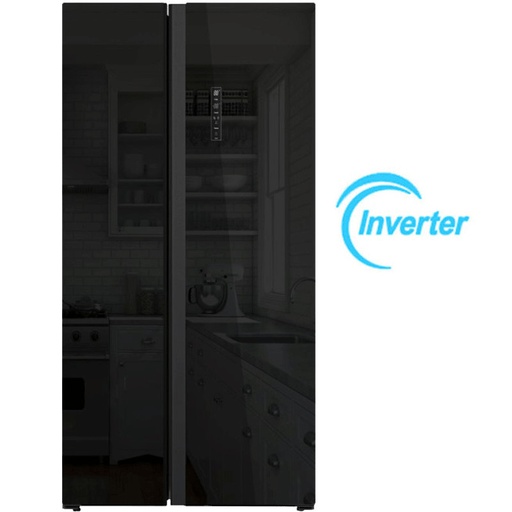 [HYN-91SBS2D.BG] Réfrigérateur Side By Side Hyundai HYN-91SBS2D-BG 505L NoFrost Inverter Verre Noir