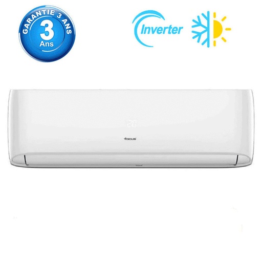 [FC.12CH] Climatiseur Focus FC-12CH Inverter Tropicalisé 12000 BTU Chaud & Froid-Blanc